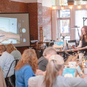 Cinko designs paint and sip class at the brunswick emmett idaho main street third thursday events 3d layered wood art class for adults taught by amara cinko