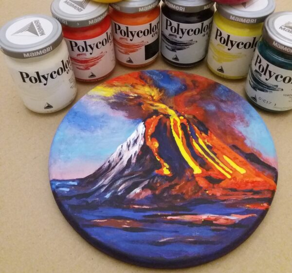 exploding volcano kids paint class maggies on main emmett idaho kids class