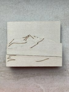 shadow butte, squaw butte emmett idaho mountain landscape mountain range off payette river mini miniature layered wood canvas with magnet magnetic paint project similar to paint by number for adults craft DIY