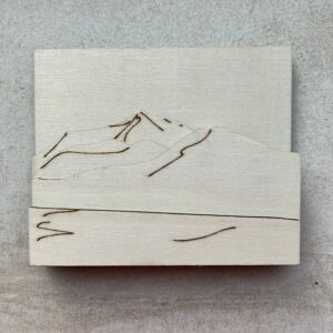 shadow butte, squaw butte emmett idaho mountain landscape mountain range off payette river mini miniature layered wood canvas with magnet magnetic paint project similar to paint by number for adults craft DIY