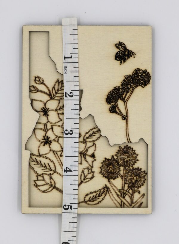 Idaho layered wood magnet magnetic diy project craft with wildflowers syringa state flower