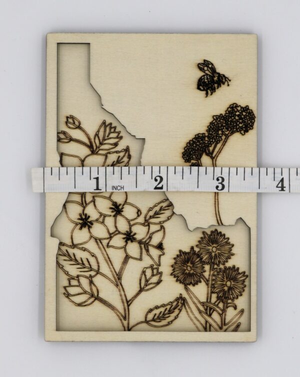 Idaho layered wood magnet magnetic diy project craft with wildflowers syringa state flower