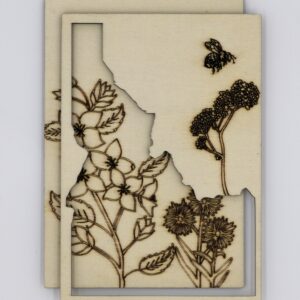 Idaho layered wood magnet magnetic diy project craft with wildflowers syringa state flower