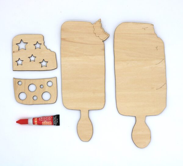 ice cream, fourth of july 2025 popsicle red white and blue layered wood ice cream art