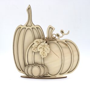 three pumpkins layered wood painting class at maggies on main in october