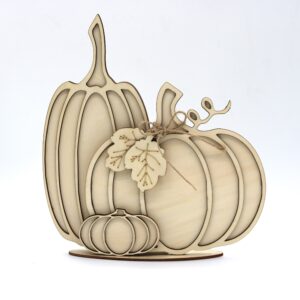 three pumpkins layered wood painting class at maggies on main in october