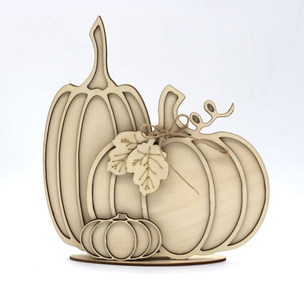 three pumpkins layered wood painting class at maggies on main in october
