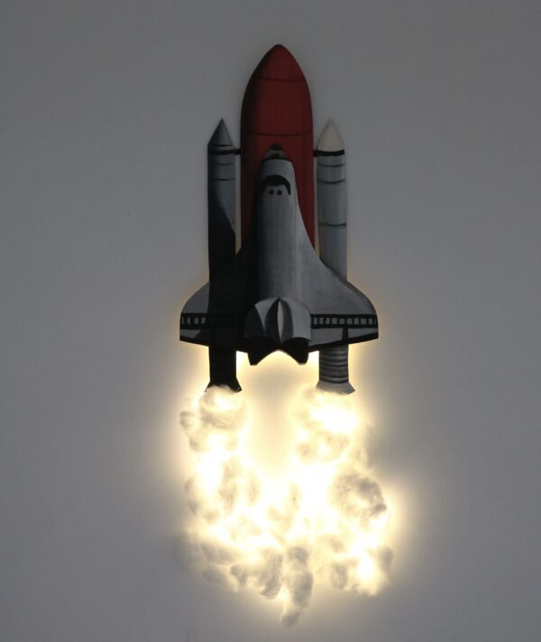 layered wood rocket ship science art kit for kids