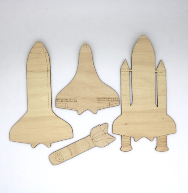 layered wood rocket ship science art kit for kids