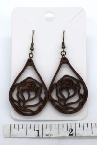 Wood Dangling Earring | Rose