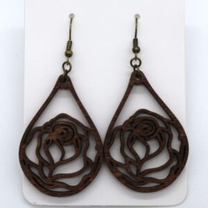 Wood Dangling Earring | Rose