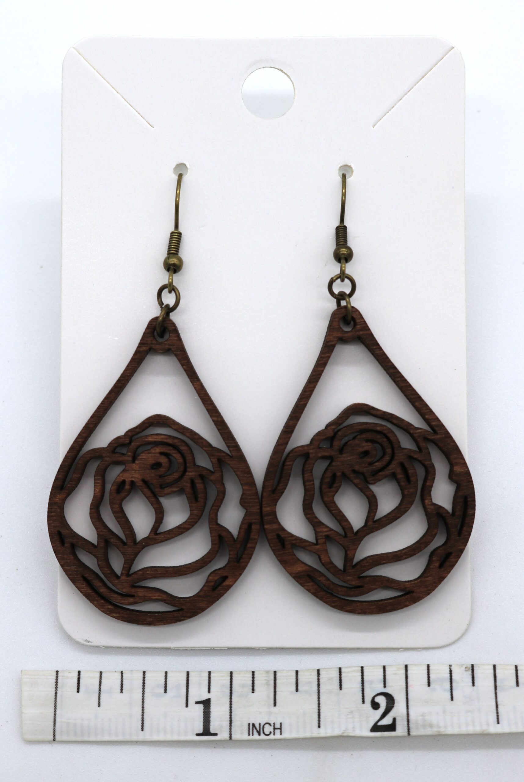 Wood Dangling Earring | Rose