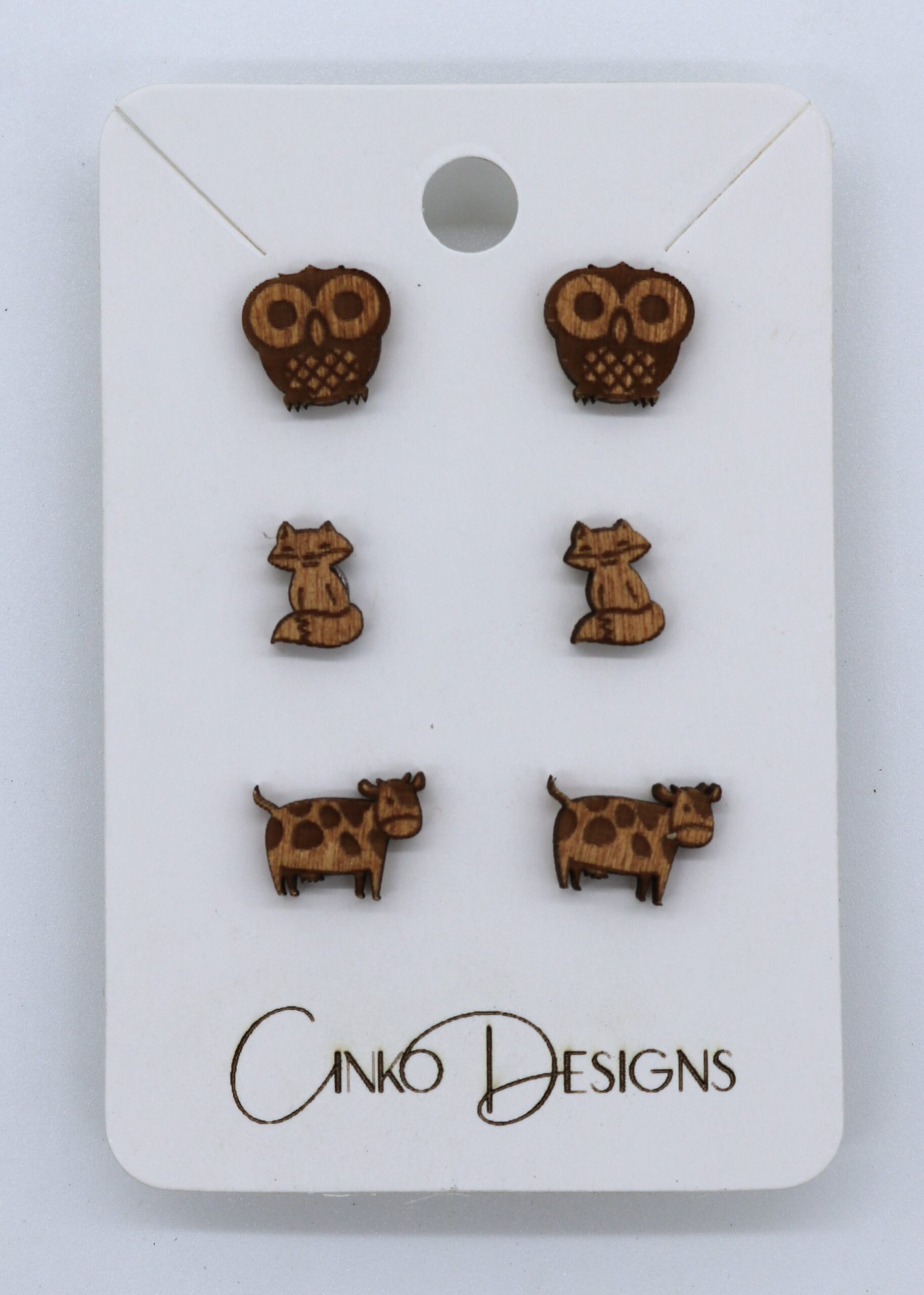 lightweight wooden earrings, studs