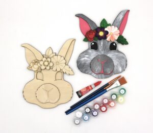 cinko designs emmett idaho layered wood bunny kids paint and art club easter 2026 rabbit, cottontail, childrens craft